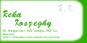reka koszeghy business card